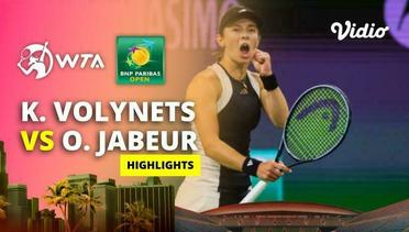 Katie Volynets vs Ons Jabeur - Highlights | WTA BNP Paribas Open 2024