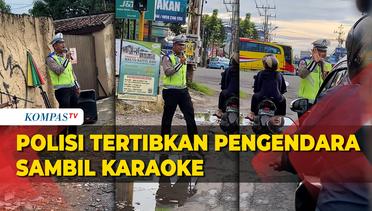 VIral! Polisi di Yogyakarta Tertibkan Pengendara Lalu Lintas Sambil Karaoke, Tuai Pujian Netizen