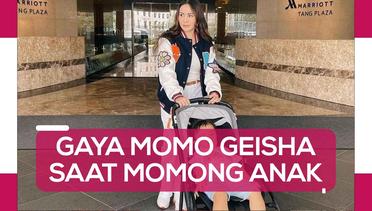 6 Gaya Kece Momo Geisha Liburan Sambil Momong Anak