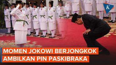 Momen Jokowi Ambilkan Pin Paskibra Terjatuh di Istana