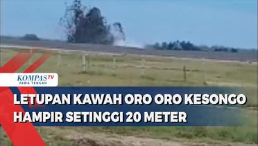 Letupan Erupsi Kawah Oro-oro Kesongo Hampir Setinggi 20 Meter