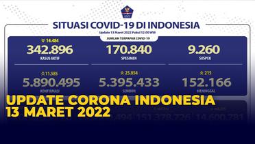 Update Corona Indonesia 13 Maret 2022: Kasus Positif Bertambah 11.585 Kasus