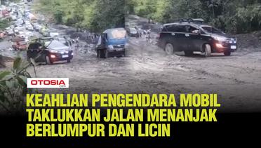Pengendara Mobil Nekat Lewati Jalan Menanjak dan Licin Penuh Lumpur, Gara-gara Habis di Guyur Hujan