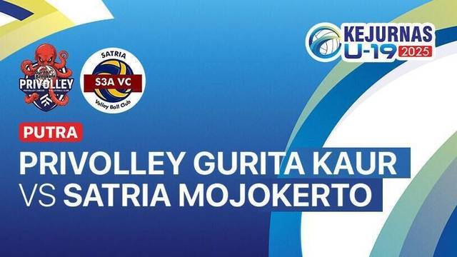 Putra: Privolley Gurita Kaur vs Satria Mojokerto - Full Match | Kejurnas Bola Voli Antarklub U-19 2025