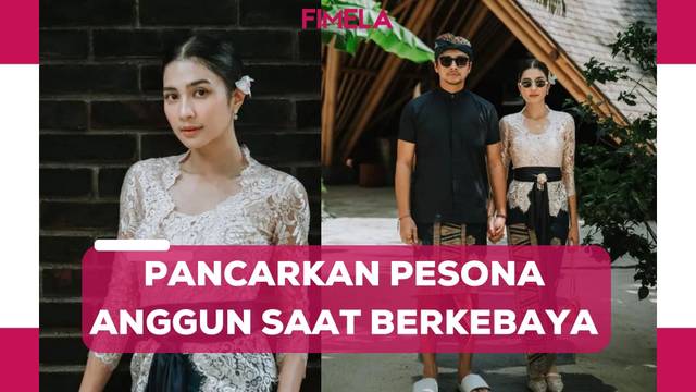 6 Pesona Anggun dalam Balutan Kebaya Bali Mikha Tambayong saat Kondangan Bersama Deva Mahenra