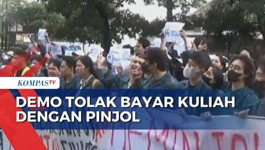 Ratusan Mahasiswa ITB Demo di Gedung Rektorat, Tolak Bayar Kuliah dengan Pinjol!