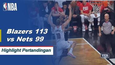 NBA I Cuplikan Pertandingan :  Blazers 113 vs Nets 99