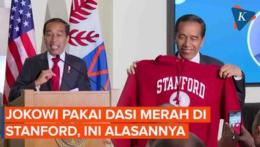 Jokowi Pamer Pakai Dasi Merah Saat Beri Kuliah Umum di Stanford