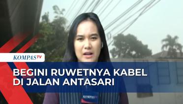 Kondisi Kabel Kusut di Jalan Pangeran Antasai: Berantakan dan Menjuntai Rendah