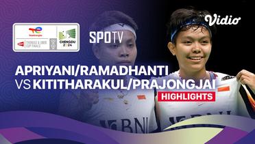 Apriyani Rahayu/Siti Fadila Silva Ramadhanti (INA) vs Jongkolphan Kititharakul/Rawinda Prajongjai (THA)  - Highlights | Uber Cup Chengdu 2024 - Women's Doubles