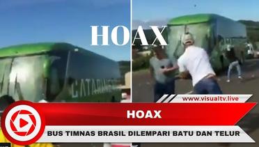 HOAX Bus Timnas Brasil Dilempari Batu dan Telur