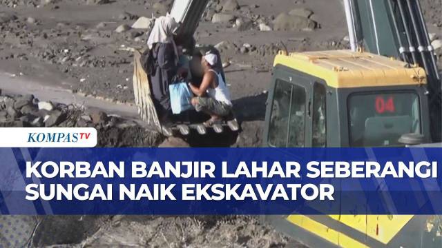 Banjir Lahar Dingin Semeru Rusak Akses Jalan, Warga Lumajang Terpaksa Naik Alat Berat