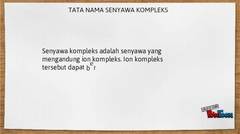 Tata Nama Senyawa Kompleks