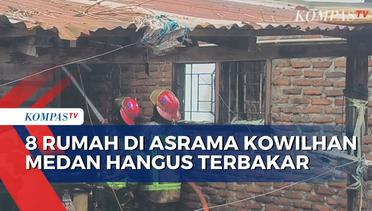 Kebakaran 8 Rumah di Asrama Kowilhan Medan, 11 Unit Mobil Damkar Diterjunkan ke Lokasi