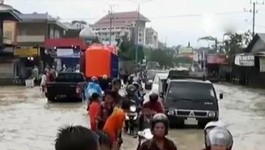 VIDEO: Hujan Lebat, Sungai Bengawan Solo Berstatus Siaga Kuning