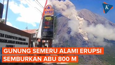 Detik-detik Gunung Semeru Kembali Alami Erupsi, Muntahkan Abu Setinggi 800 Meter