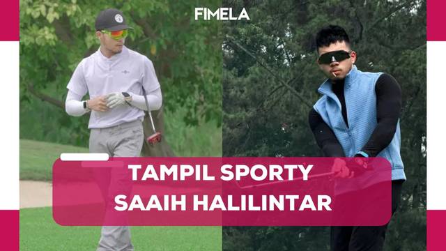 Penampilan sporty Saaih Halilintar saat Bermain Golf