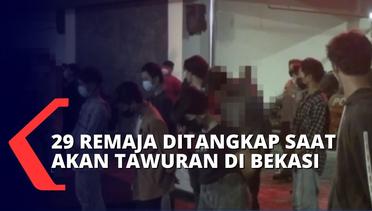 Hendak Tawuran di Bekasi, Polisi Amankan 29 Remaja dan 6 Sajam Jenis Celurit Turut Disita!