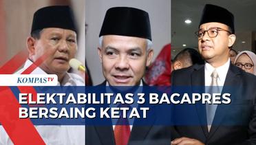 Survei Litbang Kompas: Elektabilitas Ganjar, Prabowo dan Anies Bersaing Ketat