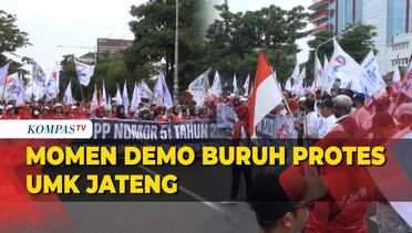 Tak Terima UMK 2024 Buruh di Semarang Turun ke Jalan Gelar Aksi Protes