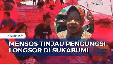 Mensos Tri Rismaharani Kunjungi Tenda Pengungsian Korban Longsor di Sukabumi