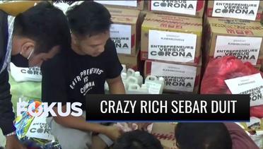 Crazy Rich Surabaya Sebar Sembako dan Uang Untuk Warga