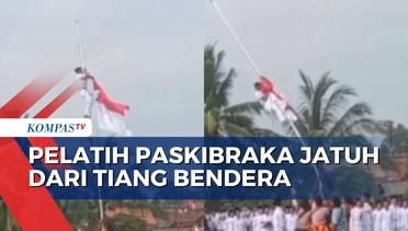 Rekaman Amatir Detik-Detik Pelatih Paskibraka Jatuh dari Tiang Bendera
