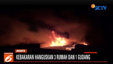 Kebakaran Hanguskan 3 Rumah dan Satu Gudang di Tanjung Priok  - Liputan6 Malam