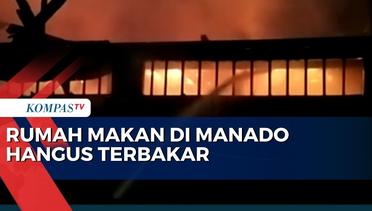 7 Unit Mobil Damkar Dikerahkan Padamkan Api di Rumah Makan Tenda di Manado