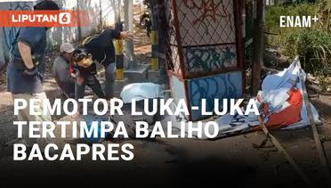 Pemotor di Depok Tertimpa Baliho Bacapres hingga Terjatuh dan Luka-luka