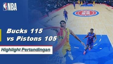 NBA I Cuplikan Hasil Pertandingan :  Bucks 115 vs Pistons 105