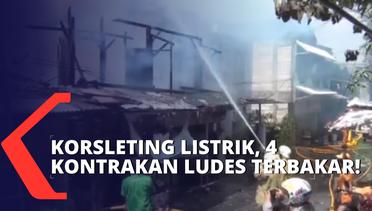 Korsleting Listrik, 4 Rumah Kontrakan di Kelapa Gading Ludes Terbakar!