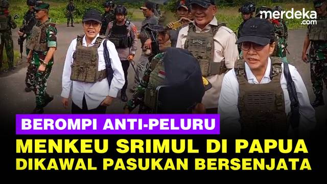 Sri Mulyani & Sjafrie Pakai Rompi Anti-Peluru di Papua, Dikawal Ketat Pasukan Bersenjata TNI-Porli