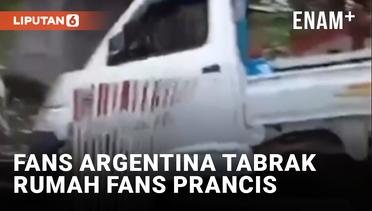 Konvoi Fans Argentina di Sulawesi Utara Tabrak Pagar Rumah Pendukung Timnas Prancis