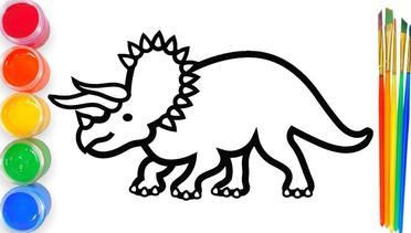 Menggambar triceratop untuk anak-anak