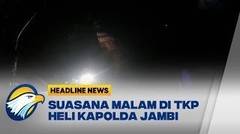 Suasana Malam di TKP Heli Kapolda Jambi Mendarat Darurat