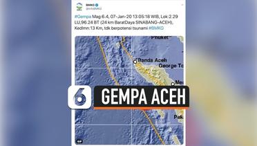 Gempa 6,4 Magnitudo Guncang Sinabang Aceh