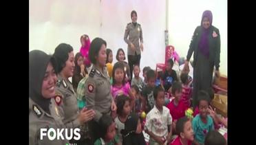 Polda Lampung Berikan Terapi Trauma Healing ke Anak-anak Korban Tsunami - Fokus Pagi