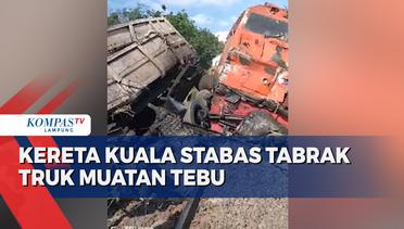 Kereta Kuala Stabas Tabrak Truk Muatan Tebu