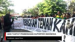 Aksi Warga Indonesia Tuntut Pembebasan Suporter Timnas di Malaysia