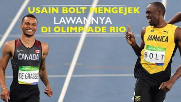 Usain Bolt Mengejek Lawan dengan Lucu di Olimpiade Rio 2016