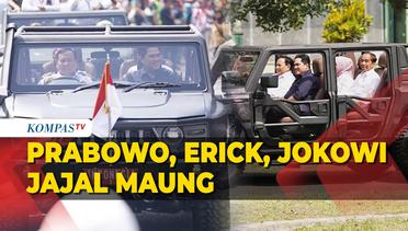 Prabowo, Erick, Jokowi dan Ibu Iriana Jajal Maung saat Kunjungi PT Pindad di Malang