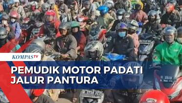 Pemudik Sepeda Motor Padati Jalur Pantura Cirebon