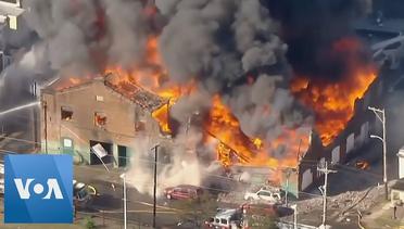 Fire Tears Apart Philadelphia Auto Body Shop