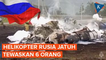 Helikopter Rusia Jatuh Tewaskan 6 Orang Usai Tabrak Kabel Listrik