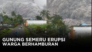 Detik-Detik Mencekam Erupsi Gunung Semeru, Gelap Gulita Akibat Hujan Abu Warga Berhamburan