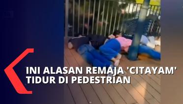 Remaja 'Citayam' Tidur di Pedestrian Akibat Ketinggalan Kereta Usai Nongkrong Hingga Larut Malam
