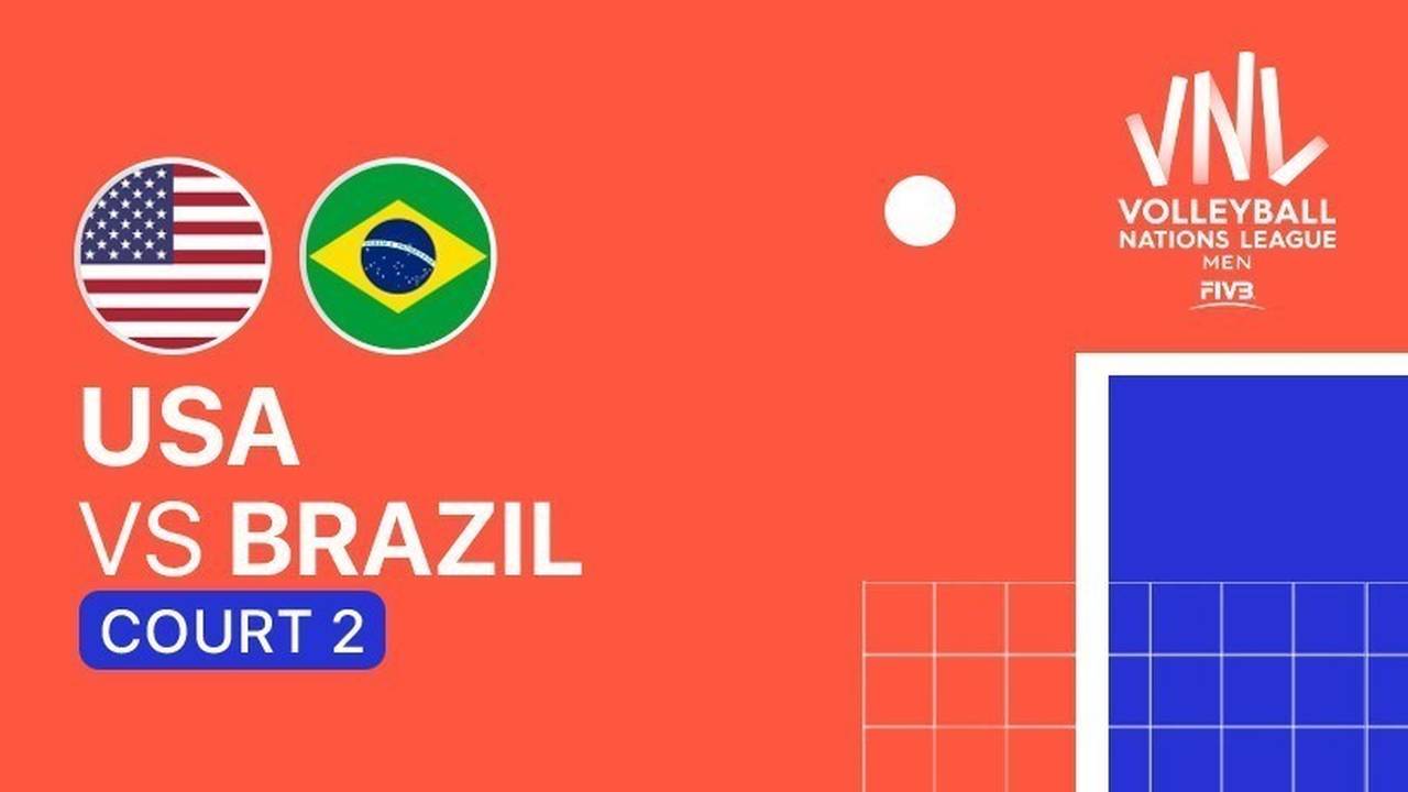 Full Match Vnl Mens Usa Vs Brazil Volleyball Nations League 2021