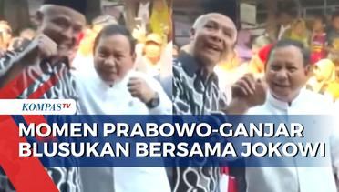 Rangkul hingga Salam Komando, Ini Momen Prabowo-Ganjar Blusukan bersama Jokowi!