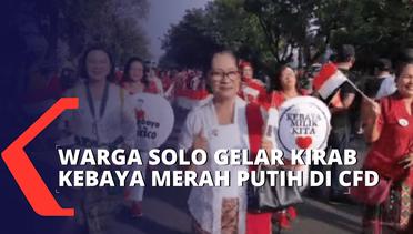 Memperingati Kemerdekaan RI, Warga Solo Gelar Kirab Kebaya Merah Putih di Momen CFD